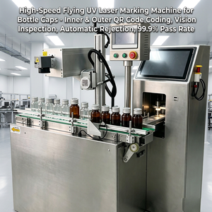 Machine automatique de codage et de tri de bouchons de bouteilles avec marquage laser des codes QR intérieur et extérieur et inspection par vision avec rejet des pièces non conformes - Product Image 2