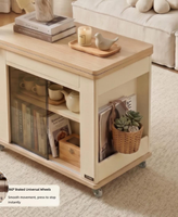 Table basse et table d'appoint convertible 2026 pour canapé, design moderne pliable pour salon et balcon, usage domestique