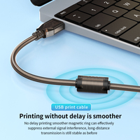 Cable Repetidor USB 2.0 Activo DFX de 10 m, Cable de Impresora de Alta Velocidad Tipo A a B de Cobre Estañado Premium para Escáner, Máquina CNC