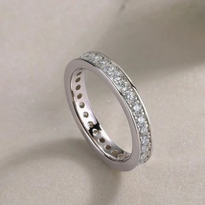 Anello in Oro Bianco con Diamante Taglio Brillante Rotondo Colore G Naturale, Classico Anello Nuziale da Donna - Product Image 3