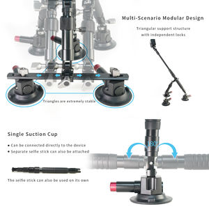 Kit di montaggio per auto a tripla ventosa con palo di estensione 2 in1/bastone per Selfie, attacco per fotocamera con parabrezza magico esterno a sgancio rapido - Product Image 6