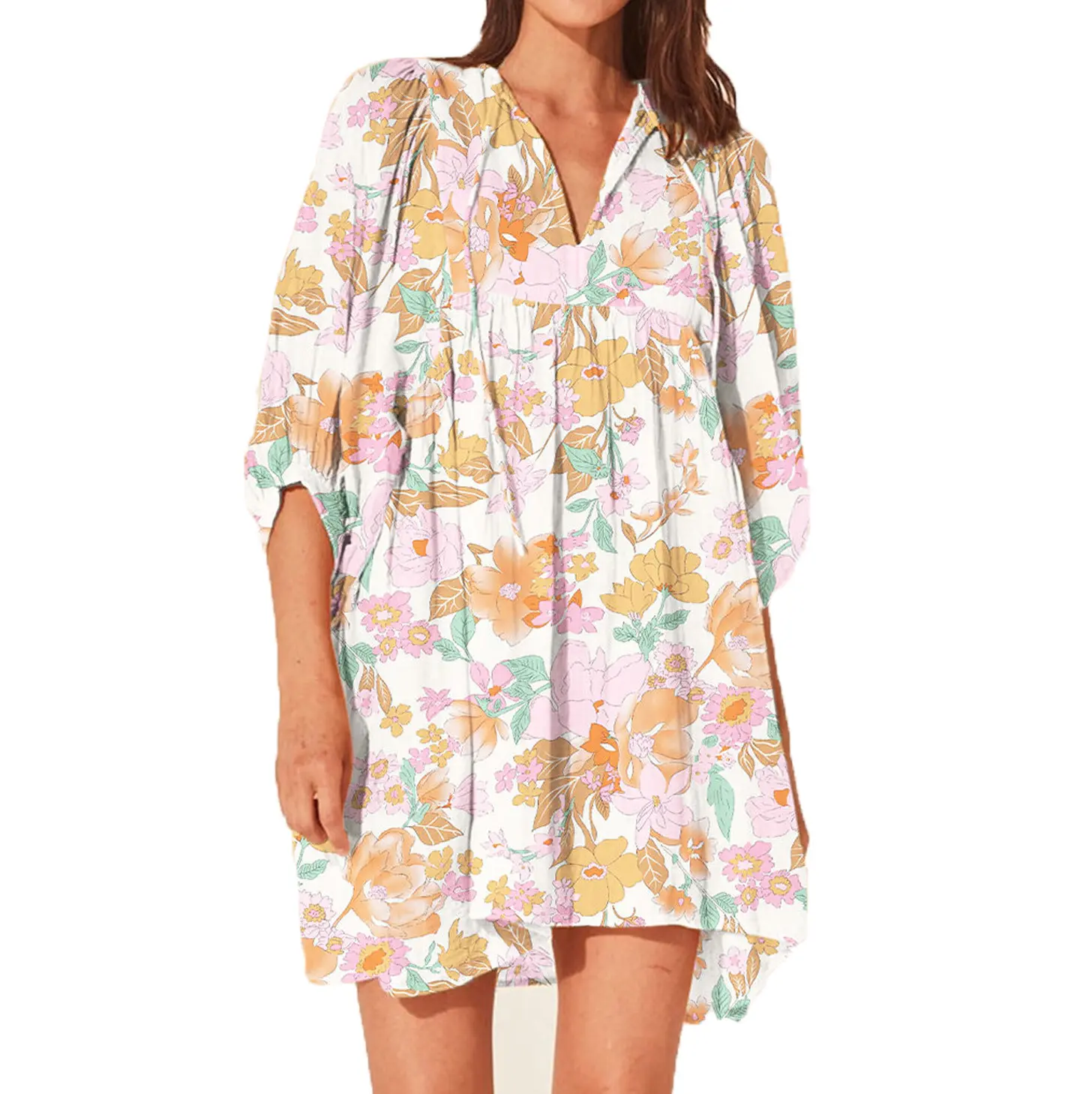 2024 Nieuwe Hawaii Markt Hot Selling Vrouwen Jurk Custom Print Zachte Flowy Stof Zomerjurk Voor Vrouwen