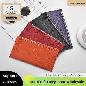 Cartera de PU Suave con Cierre y Soporte para Teléfono, Diseño Coreano 2025, Ultradelgada, Simple, Casual, Ligera para Mujer - Product Image 2