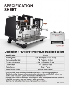 Chef Prosentials - Máquina de Café Espresso de Escritorio de Alta Calidad con 2 Grupos, Cafetera Espresso para Cafetería - Product Image 3