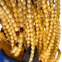 Perles rondes en ambre baltique naturel, livraison gratuite, véritables et douces, pierres polies authentiques