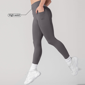 Leggings Deportivos para <span class=keywords><strong>Mujer</strong></span>, de Cintura Alta, con Bolsillos, Acanalados, Transpirables, para Entrenamiento - Product Image 5