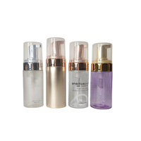 Flacon pompe en PET givré transparent, conteneur cosmétique en plastique personnalisé, emballage rond pour soins personnels, 100 ml, 120 ml, 150 ml, 200 ml