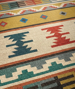 Southwestern Geometric Handwoven Wool Jute Tribal <b>Kilim</b> <b>Runner</b> Rug Boho Farmhouse Carpet for Hallway Rustic Home Floor Deco - Product Image 5