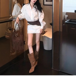 Abito Camicia Sexy da Donna S-L con Rosa Bianca Traforata Effetto Luce Lunare, Antirughe, Primaverile, Personalizzabile all'Ingrosso - Product Image 4