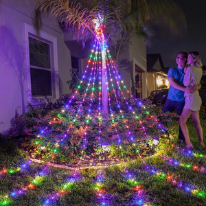 Decoraciones Navideñas para Exteriores, Guirnalda de Luces Navideñas RGB con Cambio de Color y Estrellas, Espectáculo de Luces Multicolor DIY - Product Image 1