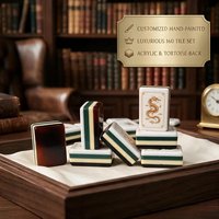Jeu de tuiles de Mahjong américain originales en acrylique écaille de tortue, cadeau d'art classique, vente en gros, en stock, expédition rapide