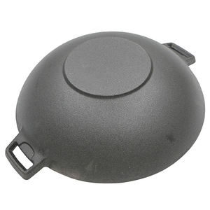 Wok chinois moderne <span class=keywords><strong>DEBIEN</strong></span> OEM de 5 L en fonte pré-culottée antiadhésive à fond plat avec double poignée, compatible gaz et induction - Product Image 4