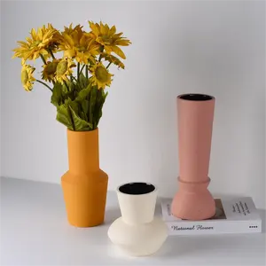 Vas bunga keramik kreatif Morandi, dekorasi rumah elegan desain Modern untuk vas meja pesta pernikahan