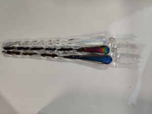 Lot de 3 stylos plongeurs en verre dichroïque fait main « Nuit étoilée » pour les papeteries, écriture fluide - Product Image 4