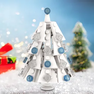 MOC1095スノークリスマスツリーペンダントビルディングブロッククリエイティブクリスマス冬の装飾組み立て99個レンガおもちゃキッズギフト用