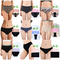 Culotte menstruelle réutilisable imperméable à 4 couches, taille haute, avec logo personnalisé OEKO-TEX, lavable