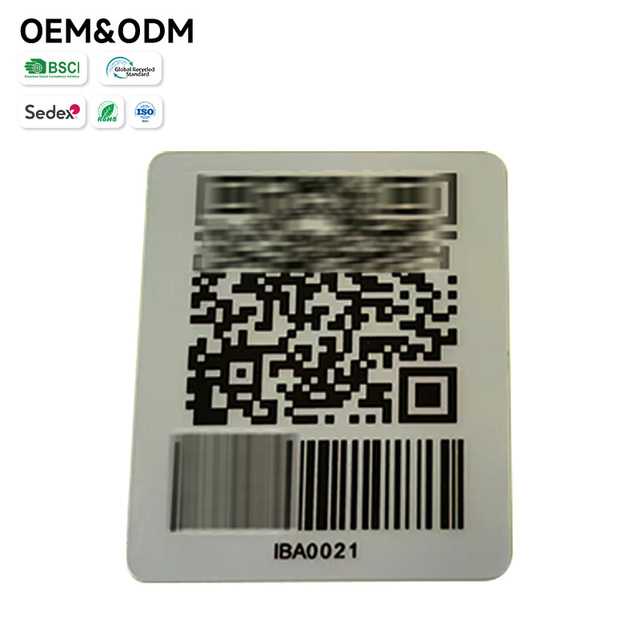 Custom Dual Code Metal Asset Tag QR Code Barcode with Serial Number