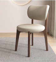 Chaise de salle à manger sans accoudoirs en bois massif nordique, rembourrée en cuir, mobilier de maison, design moderne et simple, pour restaurant et hôtel, directement de l'usine.