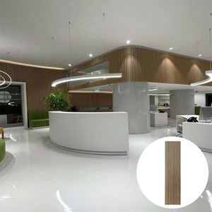 3Dモデルデザイン高級木製ベニヤスラットウォールパネル、リサイクルフェルトバッキングアコースティックパネルAkupanel - Product Image 3