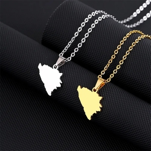 Collares con colgante de mapa de Bosnia y Herzegovina, collares de cadena de acero inoxidable de Color plateado/dorado, joyería de Bosna Herzegovina - Product Image 1