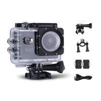 Caméra d'action étanche moins chère, 1080P HD, 12MP, micro externe, 140 degrés, écran LCD 2,0 pouces