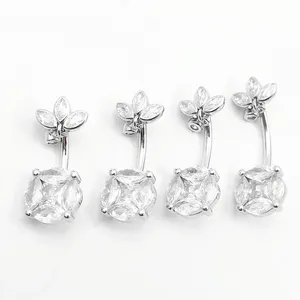 Nouvelle Collection : Bijou de Piercing Papillon en Argent Sterling 925 Incrusté de Zircons pour Femme – Anneau de Nombril Tendance - Product Image 5