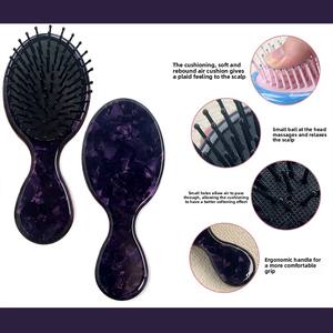 Nieuwe Azijnzuur Zwart Paars Borstelhaar Lus Kinderen Schattige Stijlvolle Meisje Kam Extensions Kleine Draagbare Kussenmassage - Product Image 3