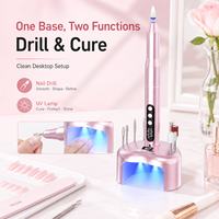 Machine à ongles électrique 2 en 1 avec lampe UV LED, base sans fil, stylo de manucure rechargeable pour le retrait du vernis gel, utilisation en salon