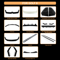 Divisores de labios de parachoques delantero, conjunto completo de fibra de carbono y plástico ABS, mejor diseño, venta al por mayor de fábrica, para Volkswagen Golf 8 MK8