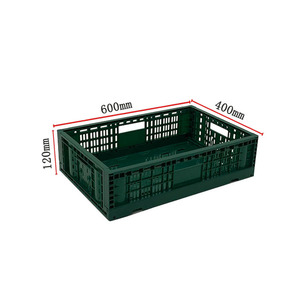 Nhà Máy Bán Hàng Dày Quân Màu Xanh Lá Cây Nhựa Gấp Giỏ Trái Cây Tát Loại Tươi Hộp Lưu Trữ Thùng - Product Image 5
