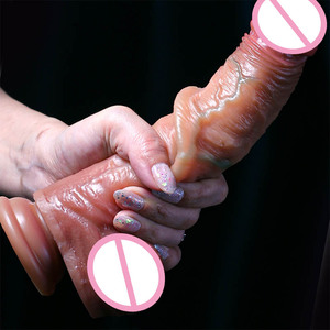 Frauen Muschi Vaginal Masturbation Penis Dildo Sexspielzeug Weiche echte Schiebe haut Silikon Realistischer Mann Dildo mit beweglicher Vorhaut - Product Image 3
