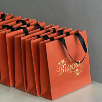 Sac en papier kraft ivoire 230 g/m² avec logo personnalisé, sac de shopping recyclable pour vêtements, chaussures, usage quotidien