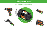 Baterai bor tanpa kabel 2.5Ah, dapat diisi ulang 12V untuk R82007 R82008 R82009 pengganti baterai alat listrik tanpa kabel