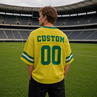 Fabricant de pulls, design personnalisé, pull de football à manches courtes, taille plus, logo brodé en jacquard, maillot de football en tricot