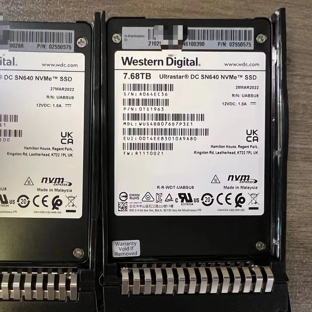 W-D 0TS1963 SN640 7.68TB WUS4BB076D7P3E1  U.2 NVMe 2.5" SSD 02550575 SSD