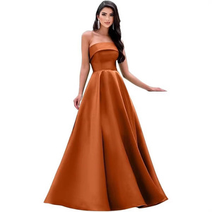 S4240L Nuovo Abito Lungo da Sera <span class=keywords><strong>Senza</strong></span> <span class=keywords><strong>Spalline</strong></span> Stile Europeo e Americano per Cerimonie di Maggiore Età - Vestito da Sera Snellente - Product Image 5