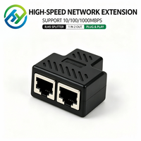 Adaptateur Répartiteur RJ45 1 vers 2 Ports Femelle-Femelle, Répartiteur Réseau Ethernet LAN Plug and Play pour CAT5e CAT6