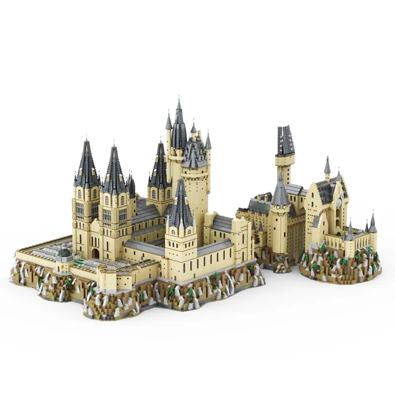 BuildMOC Block Set Hogwart's Castle 71043 Extension Mega Building Blocks Set Plastic Educational Block Toy A and B Part