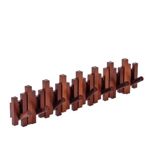 Bamboo <b>Wall</b> <b>Hooks</b> Piano Key Style 3 4 6 8 10 12 <b>Hooks</b> <b>Wall</b> Mounted Coat Rack For Bedroom Entryway Storage Organizer - Product Image 5