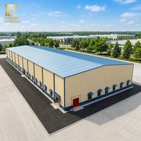 Entrepôt métallique préfabriqué pour le stockage de marchandises logistiques, centre de distribution à grande portée en structure acier