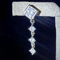 Haute qualité GRA Bling VVS D couleur Moissanite 925 boucles d'oreilles en argent pour les femmes Direct Factory Pass diamant testeur avec