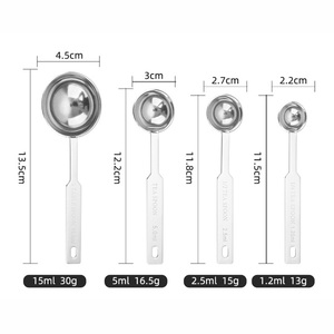 4 cái có thể tháo rời chính xác khắc thép không gỉ chịu nhiệt máy rửa chén an toàn đo lường thìa thực phẩm cấp công cụ nướng - Product Image 6