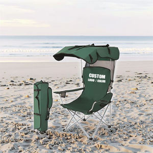 Modern Comfortable Outdoor Portable Folding Chair with Canopy Steel <b>Frame</b> for Beach Park & Hotel Use - Product Image 3