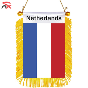 Vente en gros de drapeaux de <span class=keywords><strong>voiture</strong></span> suspendus en satin de différents pays, Mexique, Liban, drapeaux nationaux, fanions, bannières avec pompon - Product Image 4