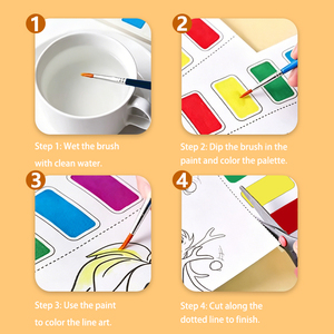 Livre de <span class=keywords><strong>coloriage</strong></span> <span class=keywords><strong>à</strong></span> l'aquarelle éducatif Keybaby, 12 thèmes, 8 pages, jouet artistique et créatif facile <span class=keywords><strong>à</strong></span> utiliser pour les enfants - Product Image 4