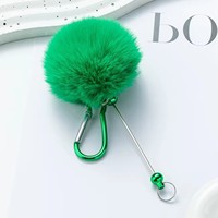 Porte-clés pompon DIY perlable, coloré, tendance, en plastique, pour fournitures de bureau, bijoux, peluches et décorations de Noël
