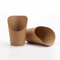 Conception personnalisée de papier cône pour frites de qualité alimentaire résistant à l'huile boîte d'emballage en papier kraft pour aliments frits boîte d'emballage pour frites
