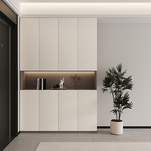 Rắn kem phong cách Kem lối vào tủ giày công suất lớn đơn giản tích hợp phân vùng cửa nhà đồ nội thất giá rẻ tùy chọn - Product Image 1
