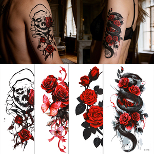 Pegatina de <span class=keywords><strong>Tatuaje</strong></span> Temporal Personalizada a Prueba de Agua con Diseños de Animales y Flores para Cuerpo, <span class=keywords><strong>Pierna</strong></span>, Medio Brazo, Diseño de Tigre - Product Image 4