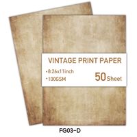 BESTLINE Vente en gros de papier à lettres antique de taille A4, 50 feuilles, designs classiques de l'ancienne école, couleur personnalisée pour impression jet d'encre/laser